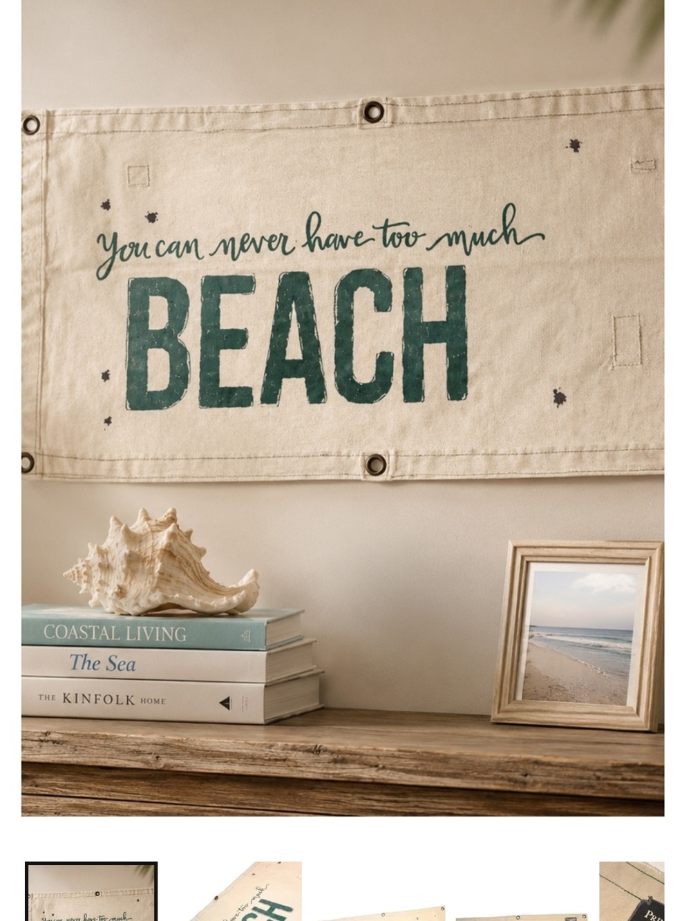 NEW Primitives by Kathy Canvas Wall Banner You Can Never Have Too Much BEACH